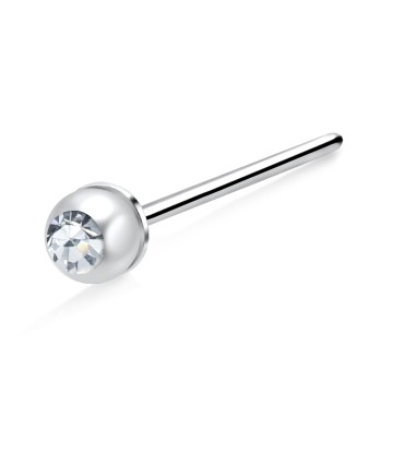 Stone Set Silver Straight Nose Stud NSKA-149jb